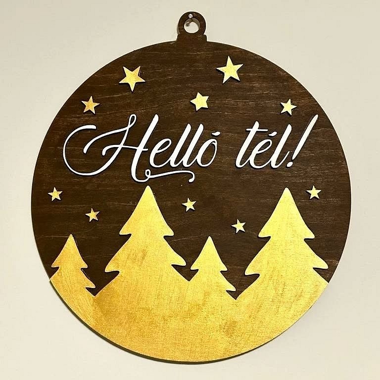 Téli fenyves ajtódísz