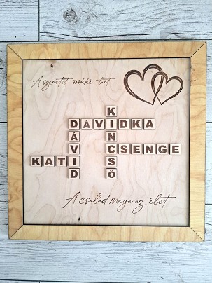 Családi scrabble falikép