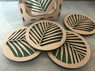 Levélmintás poháralátát