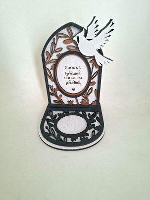 Kegyeleti mécses tartó - madár