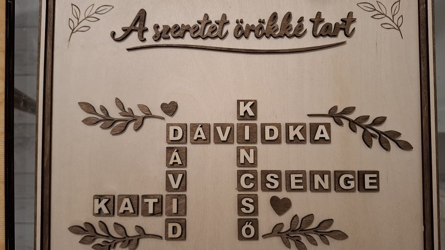 Családi scrabble falikép