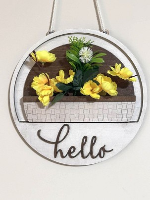 Cserélhető Betétes Ajtódísz – Virágkosár