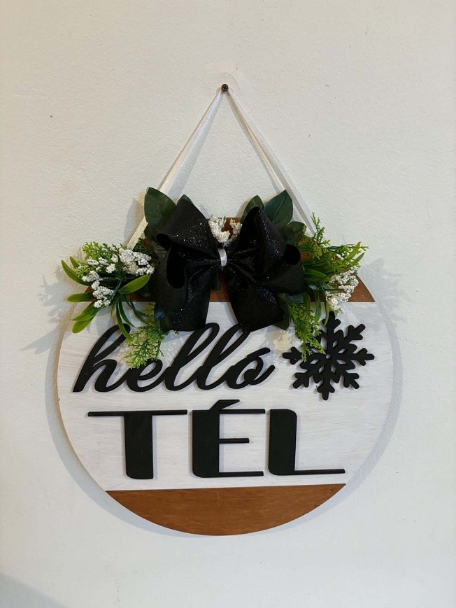 Téli Elegancia – fa ajtódísz